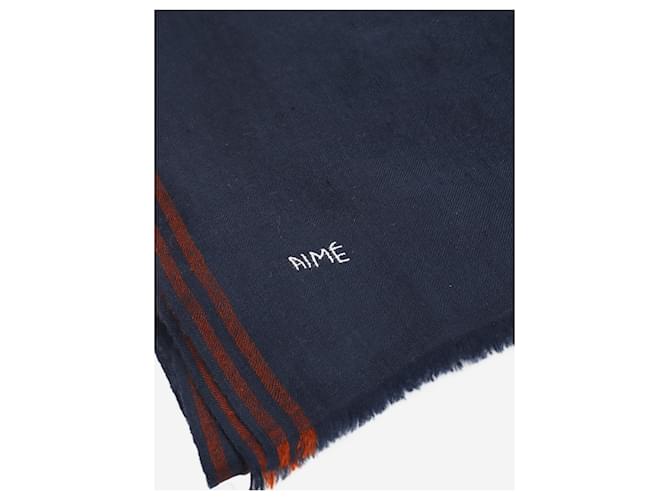 Aime Dunkelblaue Kaschmirschal - Ansicht 2