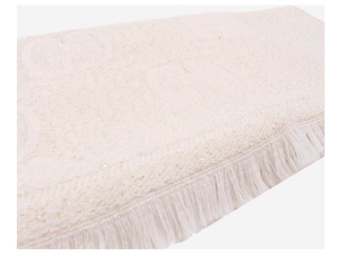 Gucci Glitzernder Monogramm-Schal in Creme Roh - Ansicht 2