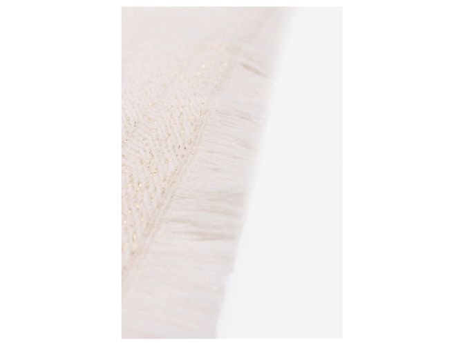 Gucci Glitzernder Monogramm-Schal in Creme Roh - Ansicht 5