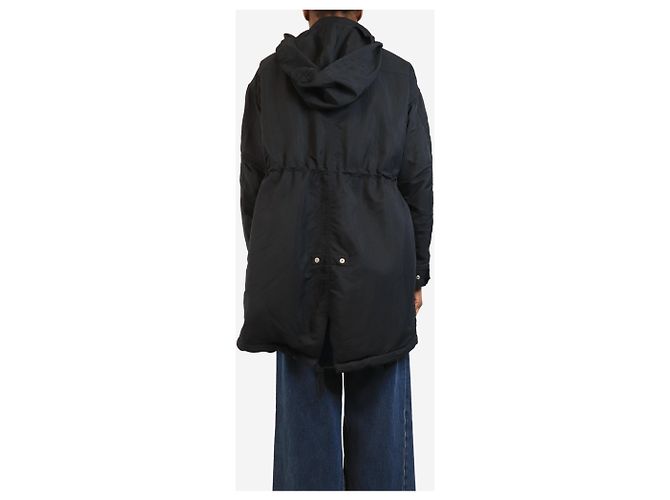Mcq Parka de nylon con capucha azul marino - talla UK 6 - vista 2