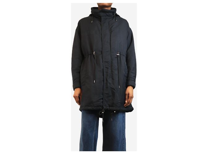 Mcq Parka de nylon con capucha azul marino - talla UK 6 - vista 3