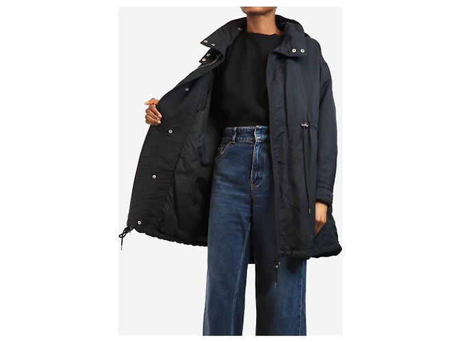 Mcq Parka de nylon con capucha azul marino - talla UK 6 - vista 4