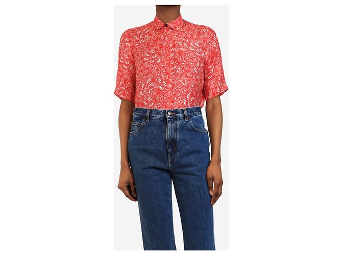 Roseanna Top de mezcla de seda roja - talla UK 6 - vista 2