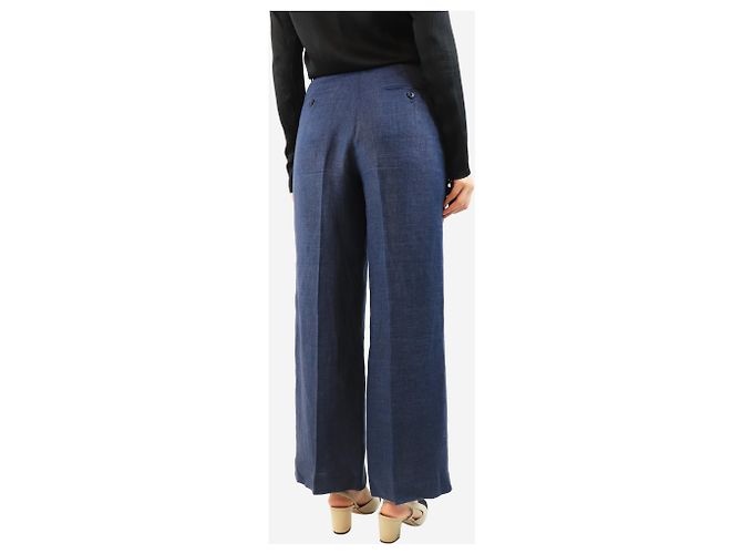 Weekend Max Mara Blaue Leinenhose - Größe UK 8 - Ansicht 3