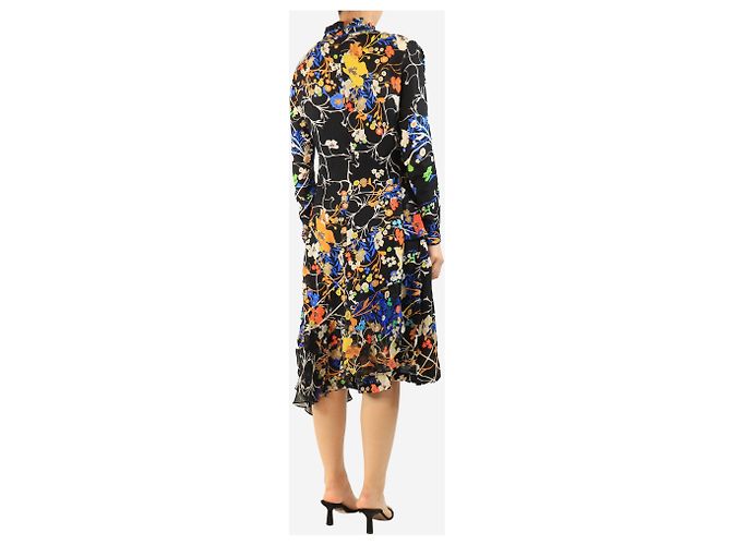 Preen By Thornton Bregazzi Schwarzes bedrucktes Midikleid - Größe S - Ansicht 2