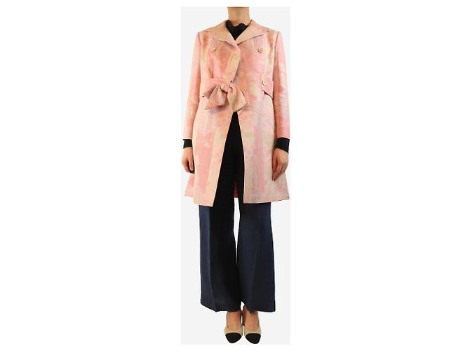 Autre Marque Rosa doppelt gefütterte Jacquard-Jacke - Größe UK 8 Pink - Ansicht 3