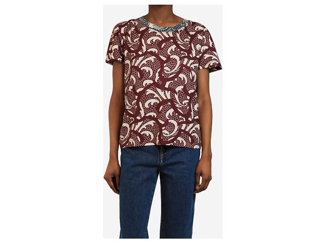 Dries Van Noten Camiseta estampada morada - talla S Roja - vista 3