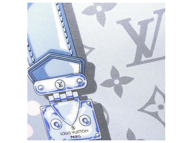 Foulard in seta blu Louis Vuitton - vista 3