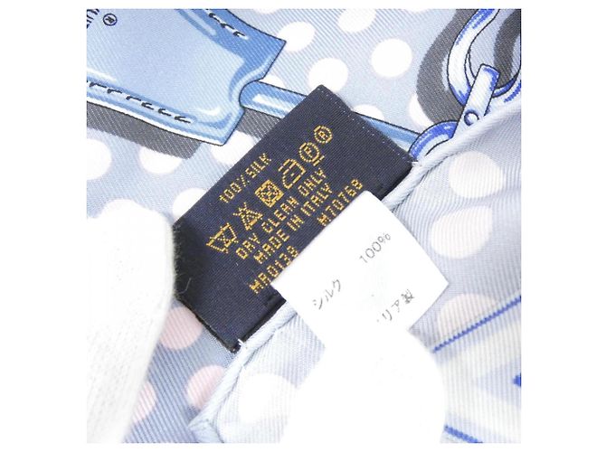 Foulard in seta blu Louis Vuitton - vista 4