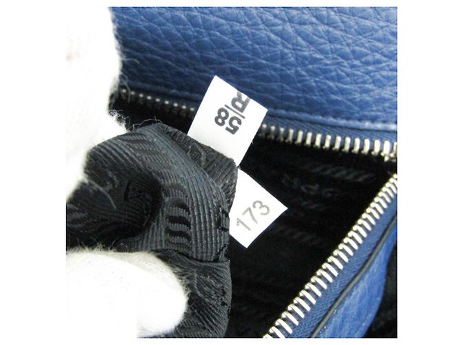 Borsa in pelle Prada VITELLO PHENIX per donne, borsa a spalla blu - vista 19