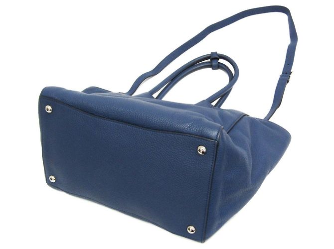 Borsa in pelle Prada VITELLO PHENIX per donne, borsa a spalla blu - vista 2