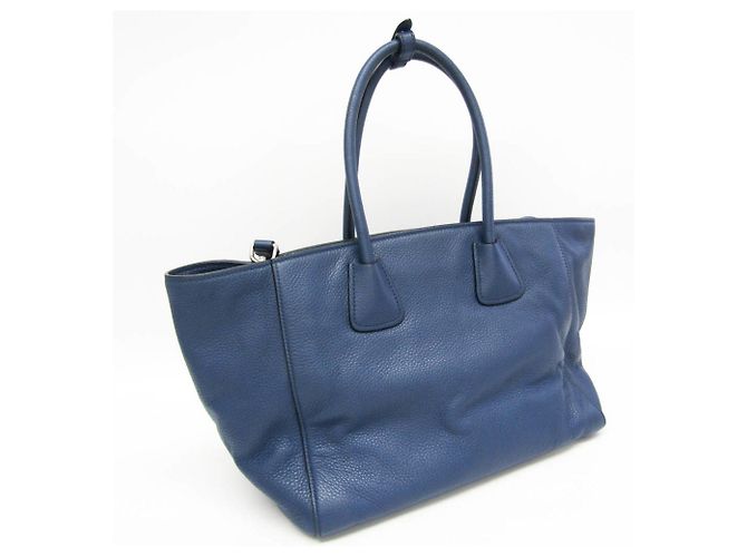 Borsa in pelle Prada VITELLO PHENIX per donne, borsa a spalla blu - vista 5
