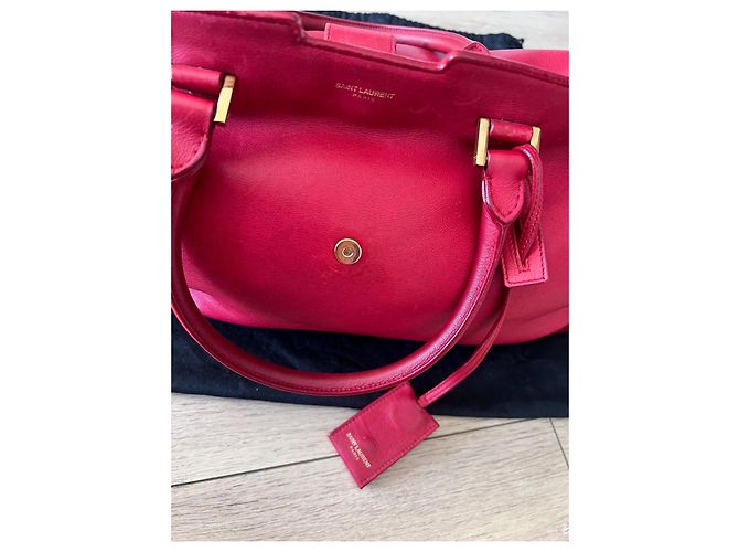 Borsa Tote in Pelle Rossa Saint Laurent Sac de Jour Rosso - vista 11
