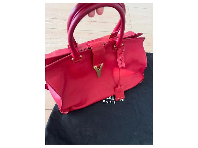 Borsa Tote in Pelle Rossa Saint Laurent Sac de Jour Rosso - vista 13