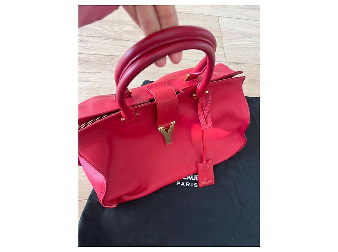 Borsa Tote in Pelle Rossa Saint Laurent Sac de Jour Rosso - vista 2