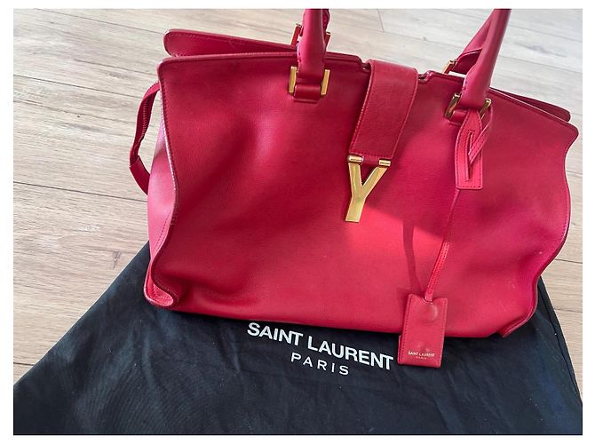 Borsa Tote in Pelle Rossa Saint Laurent Sac de Jour Rosso - vista 3