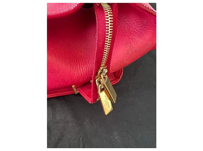 Borsa Tote in Pelle Rossa Saint Laurent Sac de Jour Rosso - vista 4