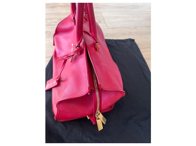 Borsa Tote in Pelle Rossa Saint Laurent Sac de Jour Rosso - vista 5