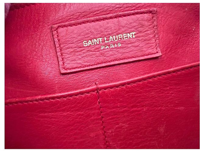 Borsa Tote in Pelle Rossa Saint Laurent Sac de Jour Rosso - vista 6