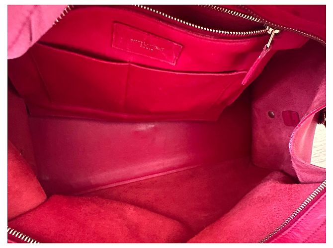 Borsa Tote in Pelle Rossa Saint Laurent Sac de Jour Rosso - vista 8