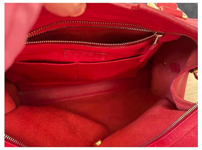 Borsa Tote in Pelle Rossa Saint Laurent Sac de Jour Rosso - vista 9