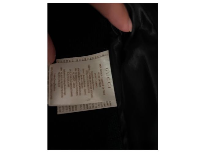Gucci Lederjacke Schwarz mit Wollärmeln - Ansicht 6