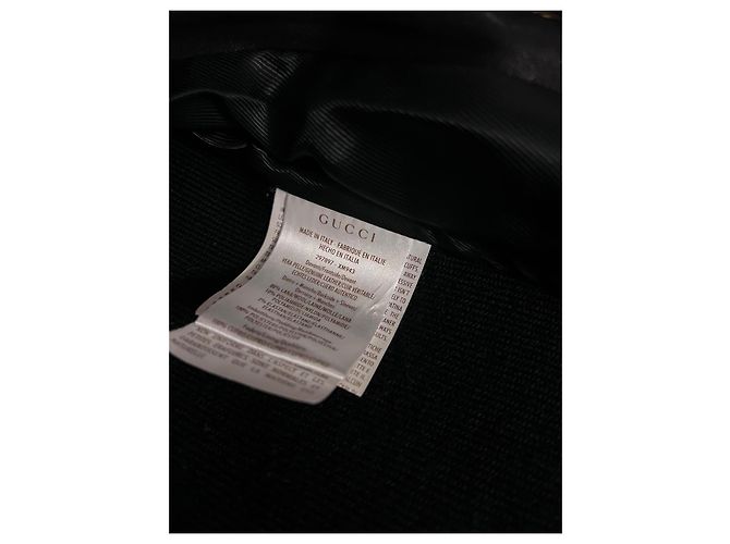 Gucci Lederjacke Schwarz mit Wollärmeln - Ansicht 7