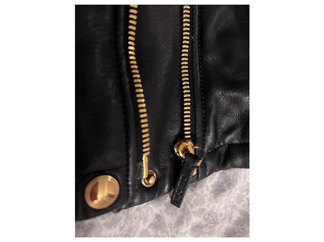 Gucci Lederjacke Schwarz mit Wollärmeln - Ansicht 9