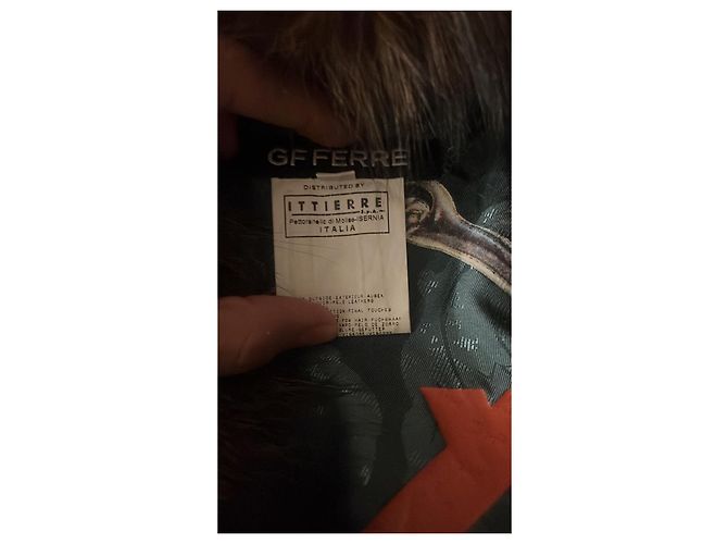 Autre Marque Braune Lederjacke mit Pelzkragen - Ansicht 5