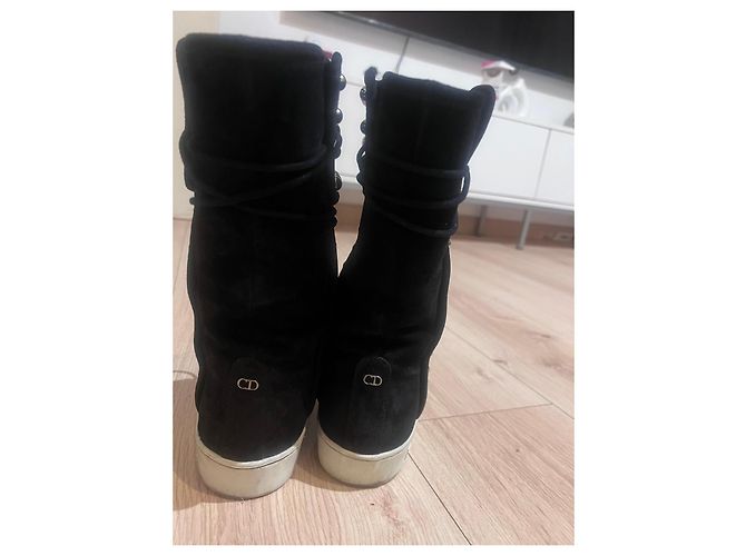 Stivali Dior in suede nero con borchie - vista 2