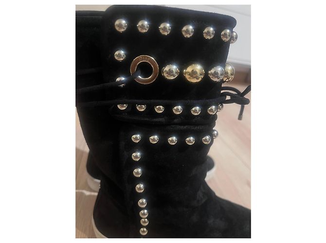 Stivali Dior in suede nero con borchie - vista 6