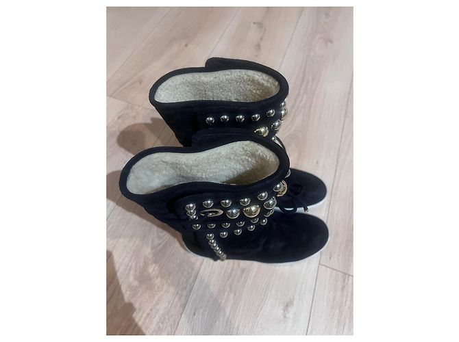 Stivali Dior in suede nero con borchie - vista 7