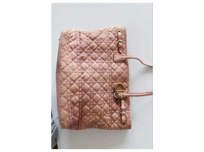 Borsa Tote Dior Cannage Rosa - vista 3