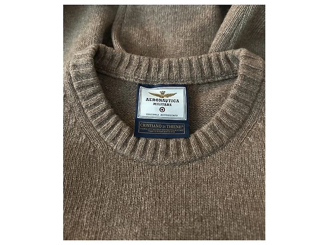 Autre Marque AERONAUTICA MILITARE Pullover Braun Wolle und Polyamid L Mehrfarben - Ansicht 4