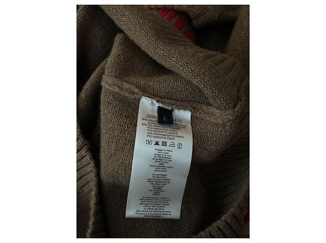 Autre Marque AERONAUTICA MILITARE Pullover Braun Wolle und Polyamid L Mehrfarben - Ansicht 5