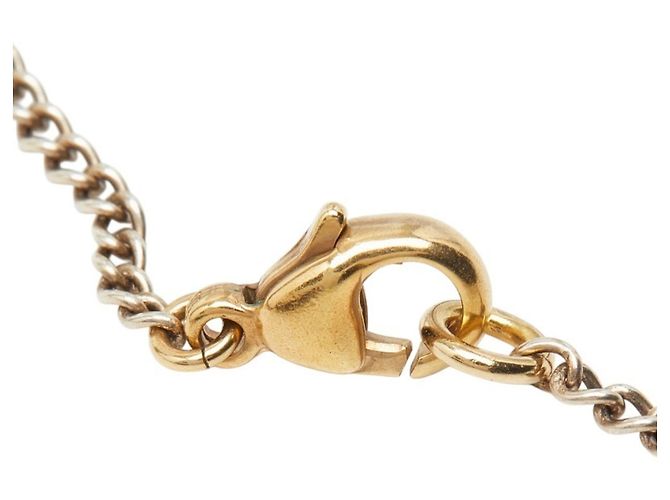 Chanel Coco Mark Farbstein-Halskette Silber Grün - Ansicht 5