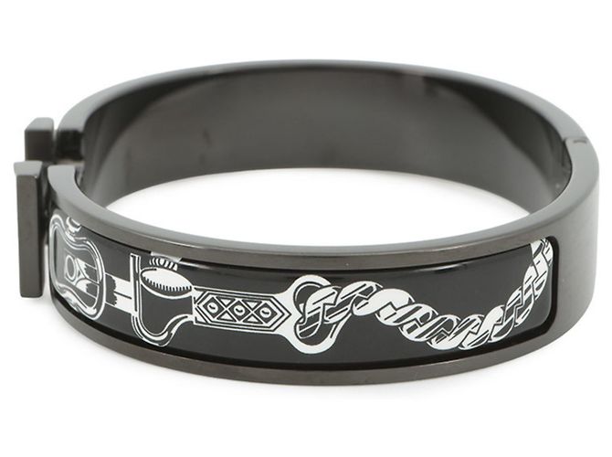 Hermès Clic Charm Armband Schwarz Metallisch - Ansicht 2