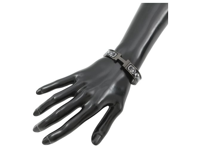 Hermès Clic Charm Armband Schwarz Metallisch - Ansicht 4