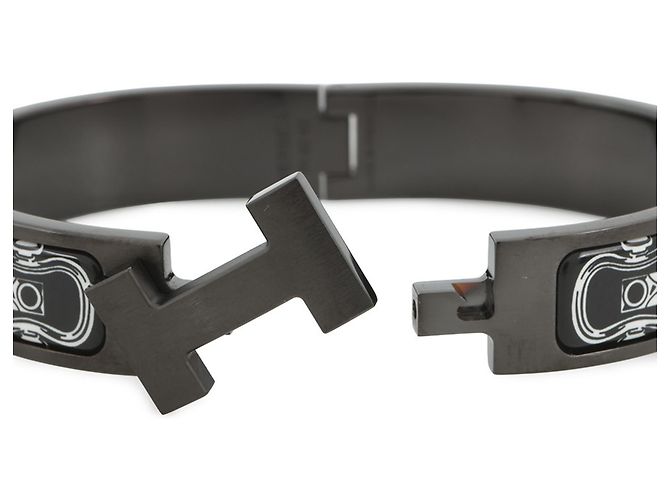 Hermès Clic Charm Armband Schwarz Metallisch - Ansicht 5