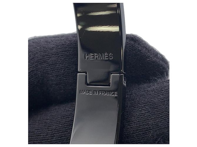 Hermès Clic Charm Armband Schwarz Metallisch - Ansicht 8
