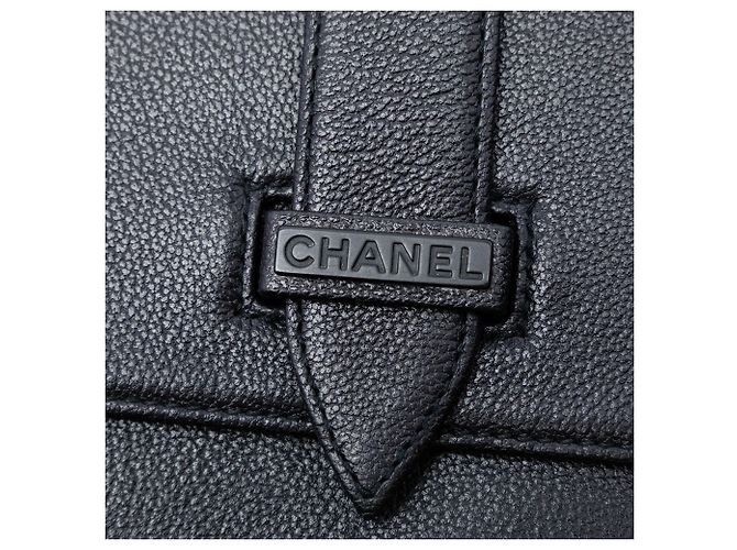 Borsa a tracolla in pelle di vitello grana nera Chanel Nero - vista 6