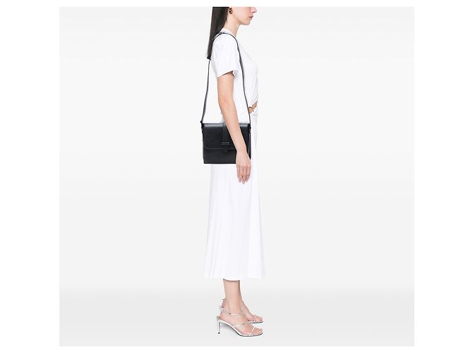 Borsa a tracolla in pelle di vitello grana nera Chanel Nero - vista 7