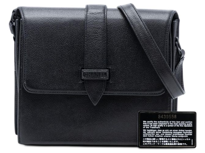 Borsa a tracolla in pelle di vitello grana nera Chanel Nero - vista 8