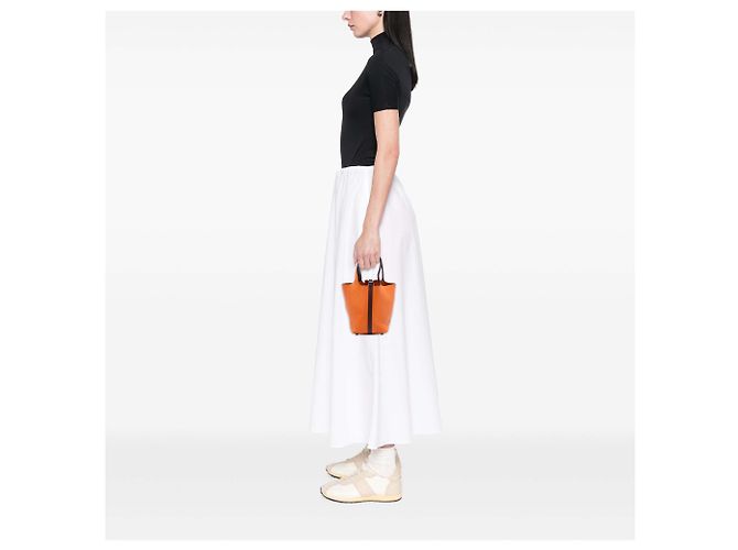 Hermès Picotin 18 Bicolor Orange aus Clemence Dunkelbraun - Ansicht 7