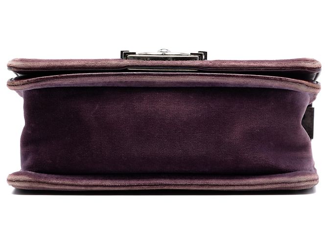 Chanel Purple Small Quilted Velvet Boy Flap - view 3