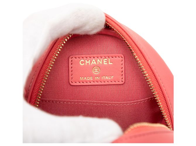 Clutch rotondo Chanel in agnello rosa con paillettes 19 con catena - vista 5