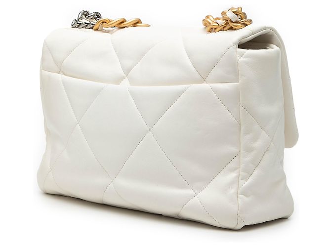 Chanel Weiß Große Lammleder 19 Klappe - Ansicht 2
