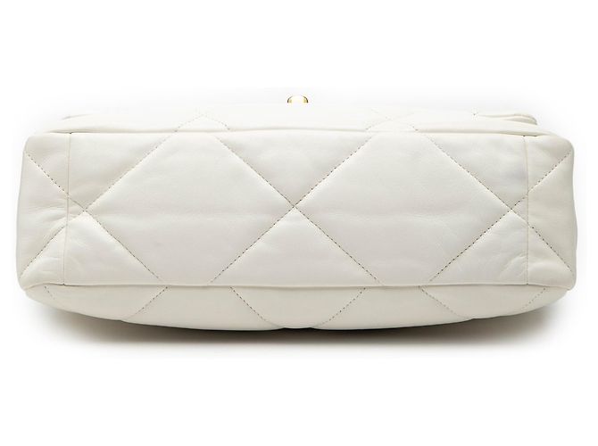 Chanel Weiß Große Lammleder 19 Klappe - Ansicht 3