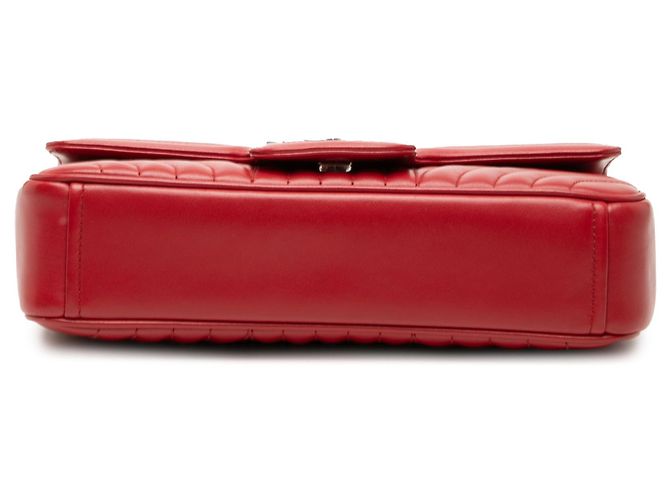Diagramme Bolso Diagrama de Cuero Suave Rojo Mediano Impunture de Prada - vista 3