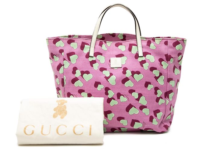 Gucci Pink Kinder-Canvas Heartbeat Tote - Ansicht 8
